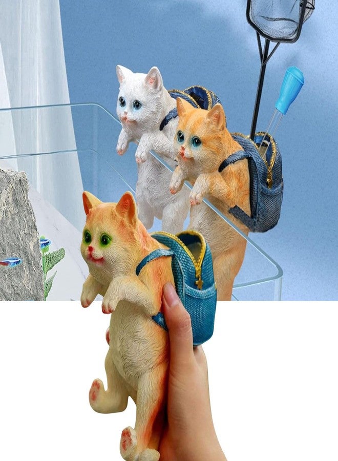 VAYINATO® Hanging Big Cat with Bag for Aquarium Fish Tank Tools Holder and Indoor Plant Pot Decoration Hanging Type Desk Decoration for Pen and Pencil Holder (Color May Vary) - Image 1